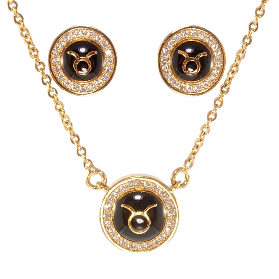 Набор Xuping Позолота 18K Серьги Кулон на цепочке Знак Зодиака Телец длина 44-47см х 1,5мм; ø 6мм и 5мм фото №1 Набор Xuping Позолота 18K Серьги Кулон на цепочке Знак Зодиака Телец длина 44-47см х 1,5мм; ø 6мм и 5мм фото №1