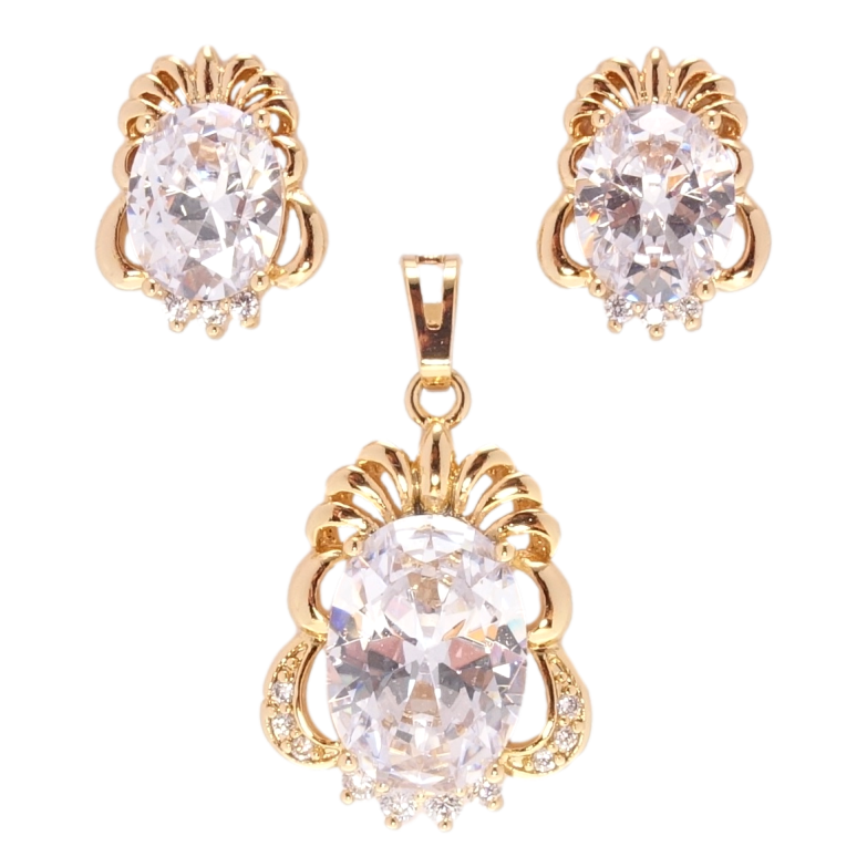 Набір Xuping Позолота 18K Сережки Кулон Кристальна феєрія фото №1 Набір Xuping Позолота 18K Сережки Кулон Кристальна феєрія фото №1