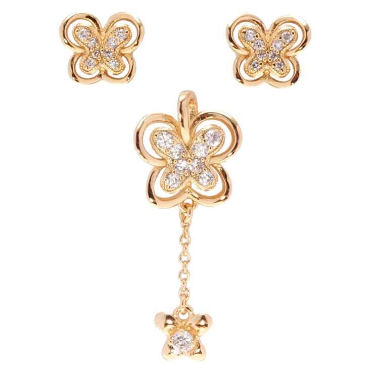 Набор Xuping Позолота 18K Серьги Кулон Бабочки с цирконием фото №25 Набор Xuping Позолота 18K Серьги Кулон Бабочки с цирконием фото №25