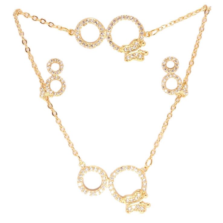 Набір Xuping Позолота 18K Сережки Браслет Підвіска на ланцюжку колечки з метеликом дл.ЦП 45-50см, БР 17-22см х фото №25 Набір Xuping Позолота 18K Сережки Браслет Підвіска на ланцюжку колечки з метеликом дл.ЦП 45-50см, БР 17-22см х фото №25