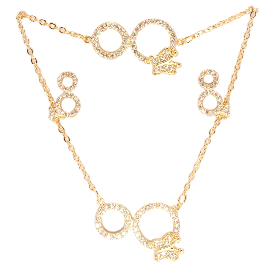 Набір Xuping Позолота 18K Сережки Браслет Підвіска на ланцюжку колечки з метеликом дл.ЦП 45-50см, БР 17-22см х фото №1 Набір Xuping Позолота 18K Сережки Браслет Підвіска на ланцюжку колечки з метеликом дл.ЦП 45-50см, БР 17-22см х фото №1