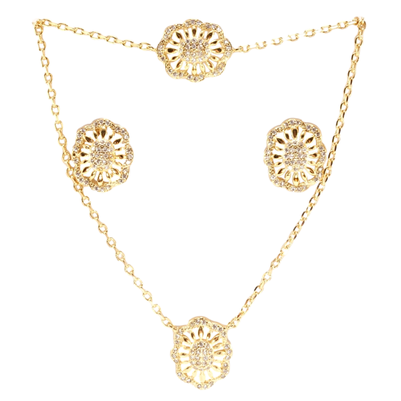 Набір Xuping Позолота 18K Сережки Браслет Підвіска на ланцюжку Квіткові мотиви дл.ЦП 43-46см, БР 18-22см х фото №1 Набір Xuping Позолота 18K Сережки Браслет Підвіска на ланцюжку Квіткові мотиви дл.ЦП 43-46см, БР 18-22см х фото №1