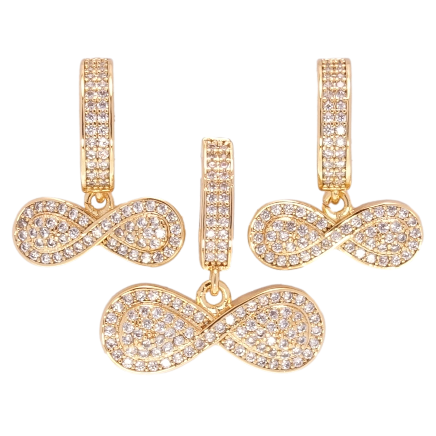 Набір Xuping Позолота 18K Сережки Кулон Знак нескінченності інкрустація цирконієм фото №1 Набір Xuping Позолота 18K Сережки Кулон Знак нескінченності інкрустація цирконієм фото №1