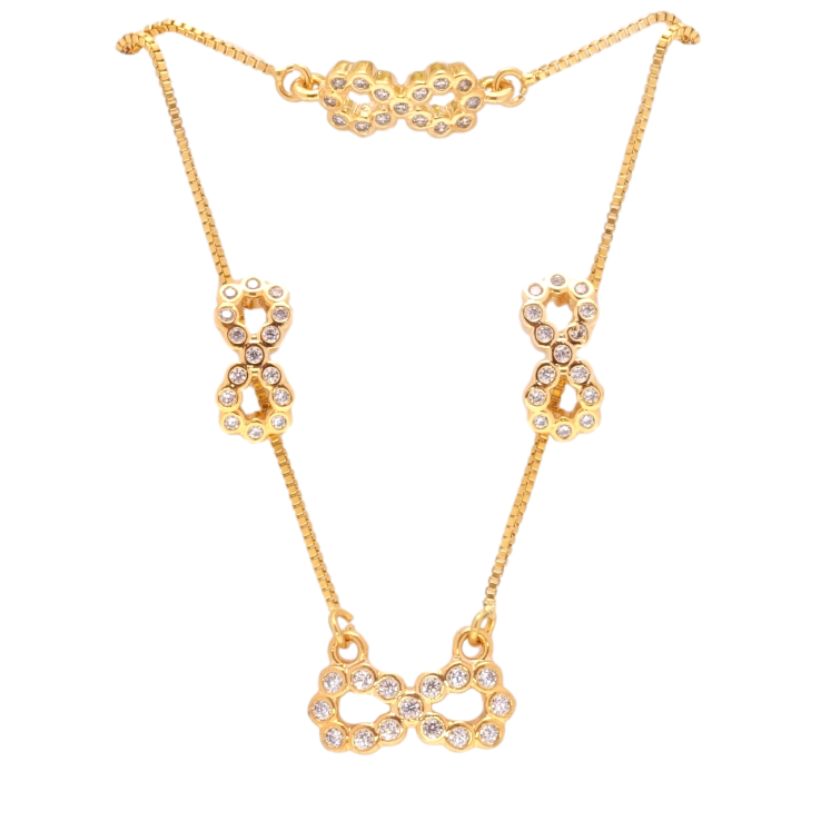 Набор Xuping Позолота 18K Серьги Подвеска на цепочке Браслет Бесконечность ЦП 42см; БР 18,5-22см х 1мм фото №21