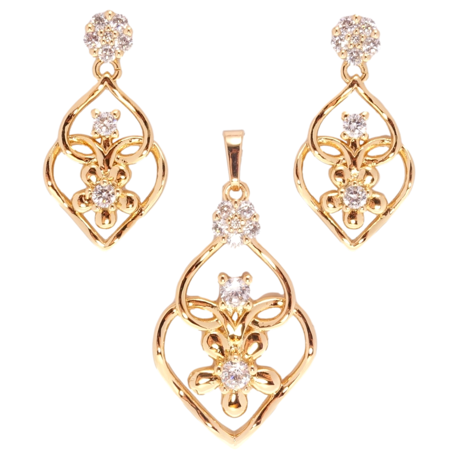 Набор Xuping Позолота 18K Серьги Кулон Романтичные подвески с цветочным узором фото №1 Набор Xuping Позолота 18K Серьги Кулон Романтичные подвески с цветочным узором фото №1