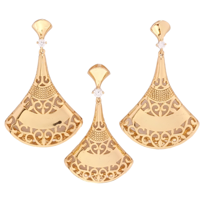 Набір Xuping Позолота 18K Сережки Кулон Декоративні підвіски з різьбленим вензельним візерунком фото №1 Набір Xuping Позолота 18K Сережки Кулон Декоративні підвіски з різьбленим вензельним візерунком фото №1