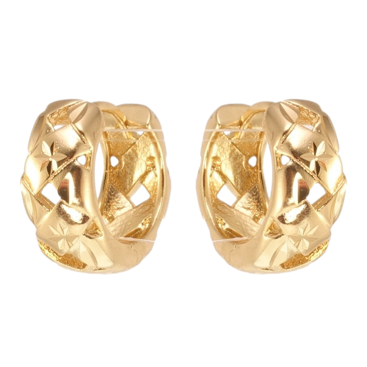 Сережки Xuping Позолота 18K колечка Косичка з візерунком зірочки фото №22 Сережки Xuping Позолота 18K колечка Косичка з візерунком зірочки фото №22