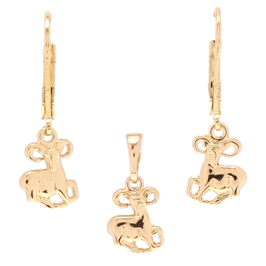 Набір Xuping Позолота 18K Сережки Кулон Знак Зодіаку Овен фото №1