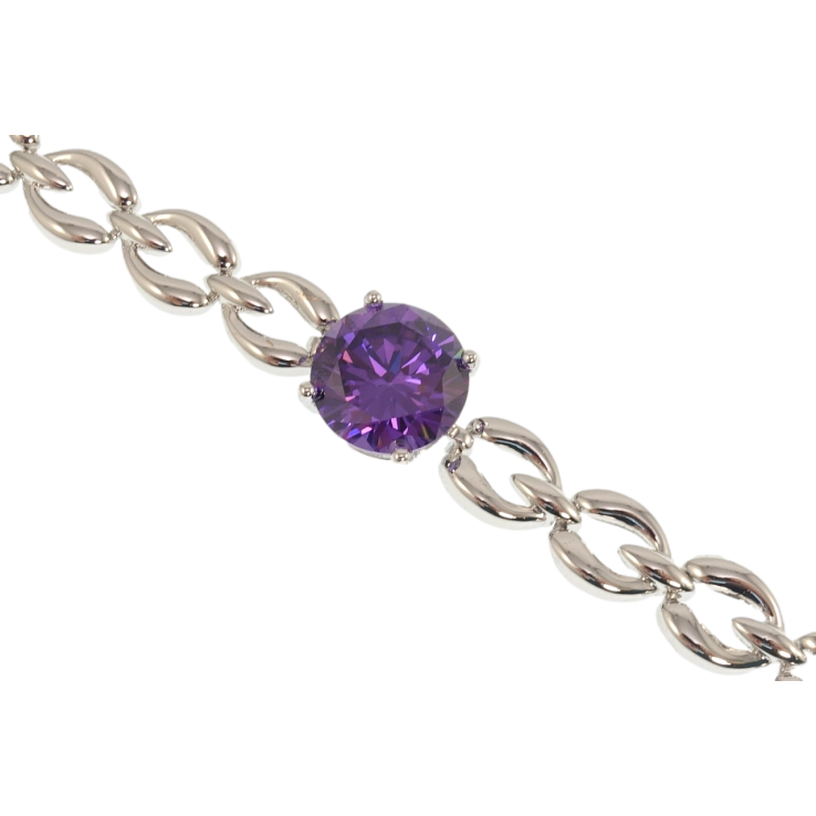 Браслет Xuping Родій Елегантність з бузковим кристалом довжина з дод. замком 18,21см х 8мм фото №23