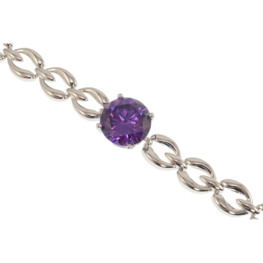 Браслет Xuping Родий Элегантность с сиреневым кристаллом длина с доп.замком 18,21см х 8мм фото №1 Браслет Xuping Родий Элегантность с сиреневым кристаллом длина с доп.замком 18,21см х 8мм фото №1