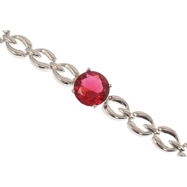 Браслет Xuping Родій Елегантність з малиновим кристалом довжина з дод. замком 18,21см х 8мм фото №19