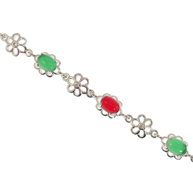 Браслет Xuping Родій Квіточки з різнокольоровими кристалами довжина 19.5см х 8мм фото №22