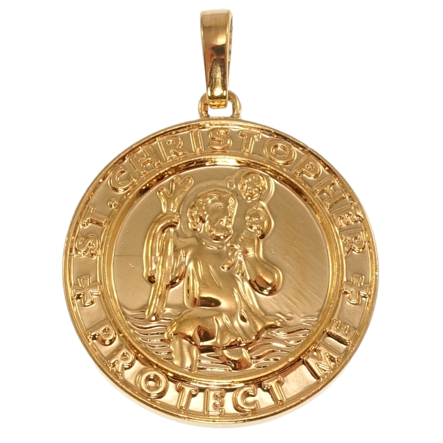 Кулон Xuping Позолота 18K Ладанка Святий Крістофер для ланцюжка до 6мм фото №1