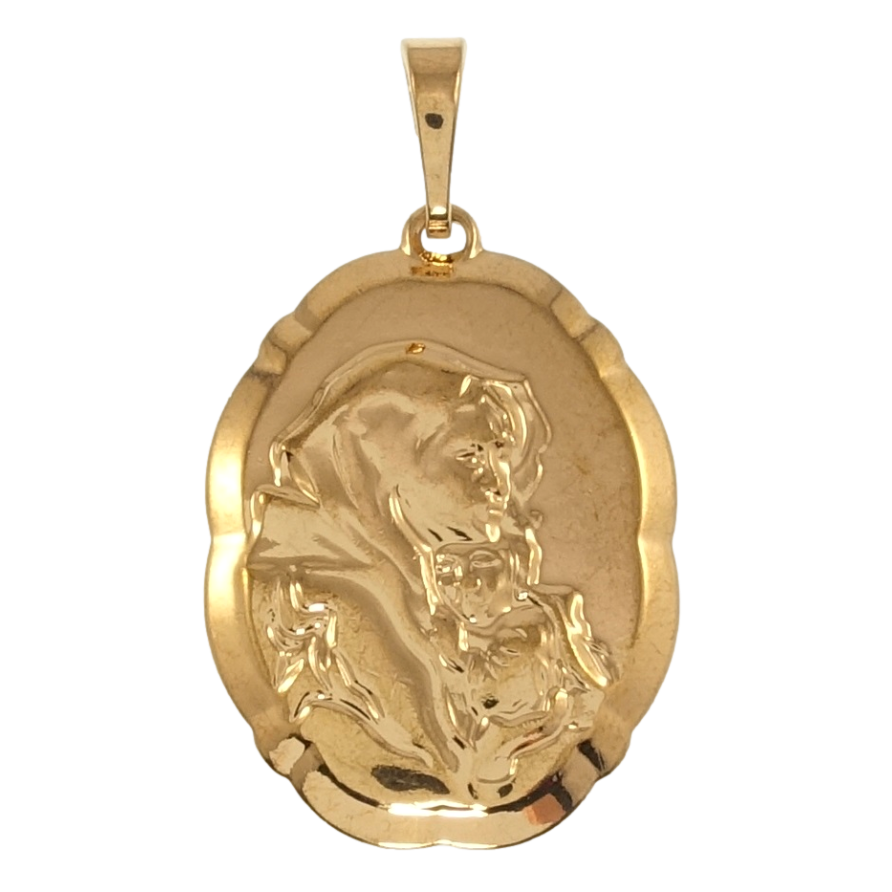 Кулон Xuping Позолота 18K Ладанка Дева Мария с младенцем для цепочки до 5мм фото №1 Кулон Xuping Позолота 18K Ладанка Дева Мария с младенцем для цепочки до 5мм фото №1