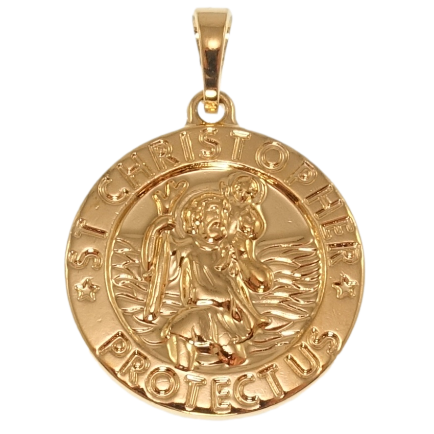 Кулон Xuping Позолота 18K Ладанка Святой Кристофер покровитель путеществующих для цепочки до 5мм фото №1 Кулон Xuping Позолота 18K Ладанка Святой Кристофер покровитель путеществующих для цепочки до 5мм фото №1