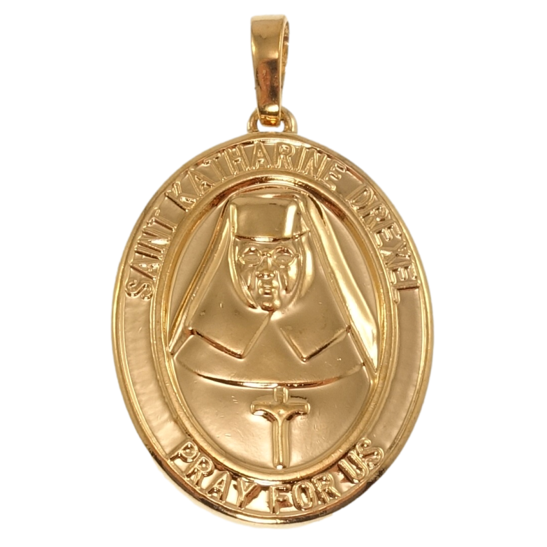 Кулон Xuping Позолота 18K Ладанка Святая Катарина Дрексель для цепочки до 5мм фото №1