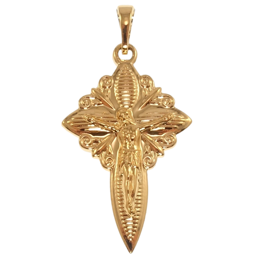 Кулон Xuping Позолота 18K Декоративний Хрест з Розп'яттям для ланцюжка до 5мм фото №1 Кулон Xuping Позолота 18K Декоративний Хрест з Розп'яттям для ланцюжка до 5мм фото №1