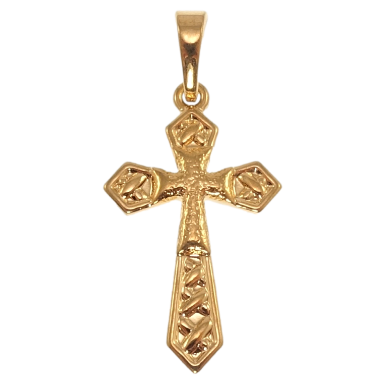 Кулон Xuping Позолота 18K Декоративный Крест с узором для цепочки до 5мм фото №1