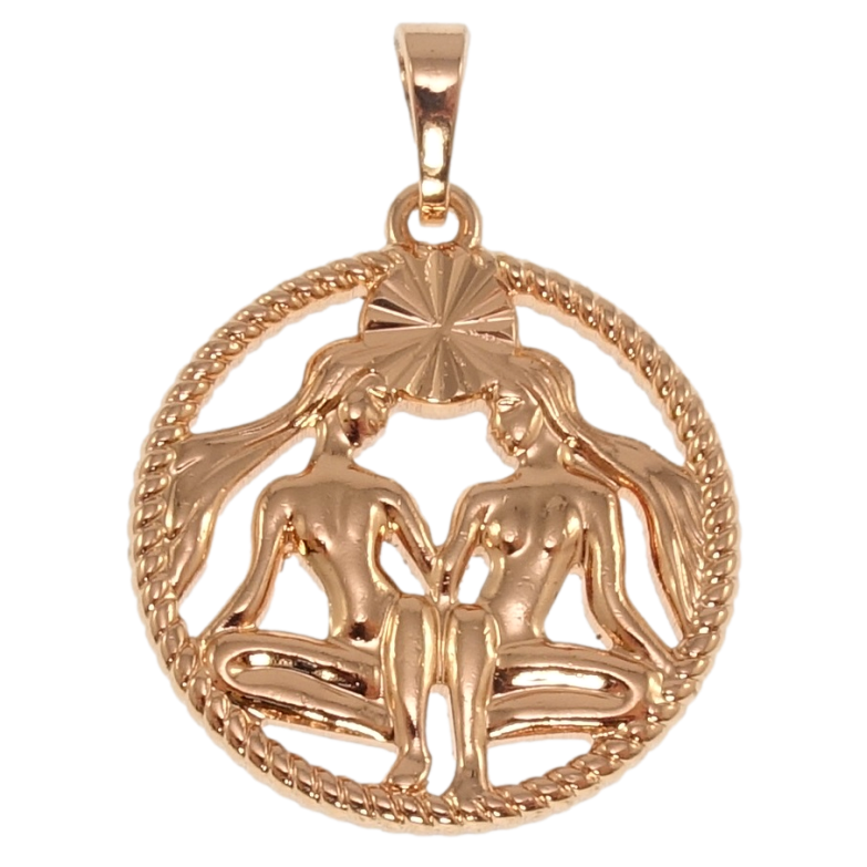 Кулон Xuping Позолота РО Знак Зодиака Близнецы для цепочки до 5мм фото №1