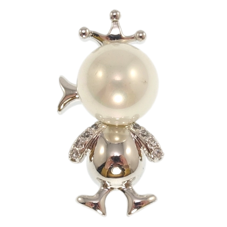 Кулон Xuping Родий Утенок с жемчужиной для цепочки до 5мм фото №14