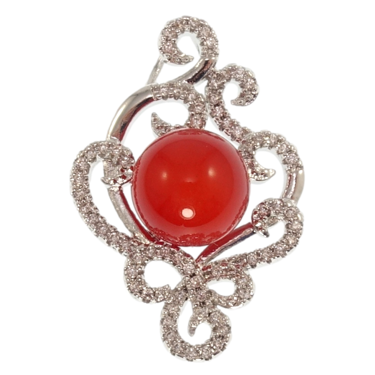 Кулон Xuping Родий Вензеля с красной бусиной для цепочки до 3мм фото №11