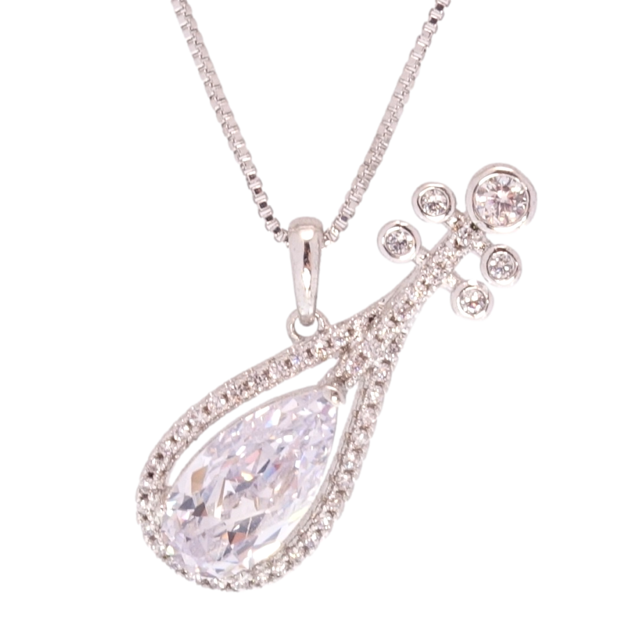 Кулон на цепочке Xuping Родий Музыкальный инструмент с фианитом размер 39-44см х 1мм фото №1 Кулон на цепочке Xuping Родий Музыкальный инструмент с фианитом размер 39-44см х 1мм фото №1