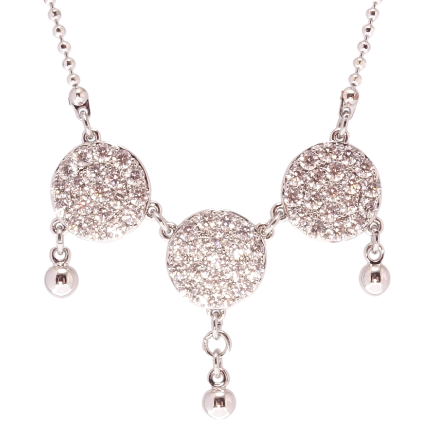 Подвеска на цепочке Xuping Родий Круги с подвесками размер 45-51см х 2мм фото №1