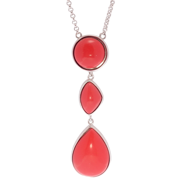 Подвеска на цепочке Xuping Родий Фигурная красная подвеска размер 48-53см х 2мм фото №1