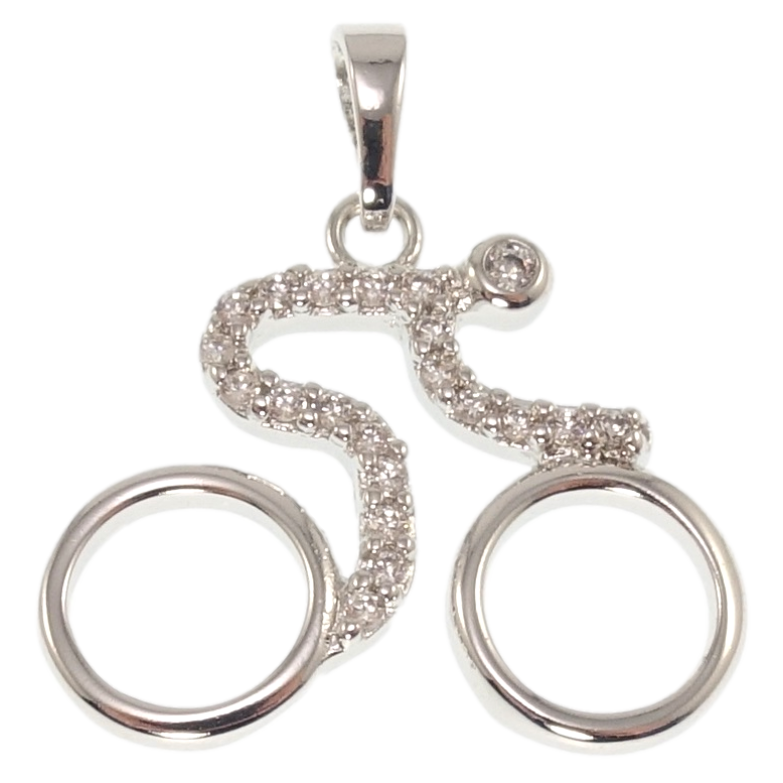 Кулон Xuping Родій Велосипедист для ланцюжка до 5мм фото №6