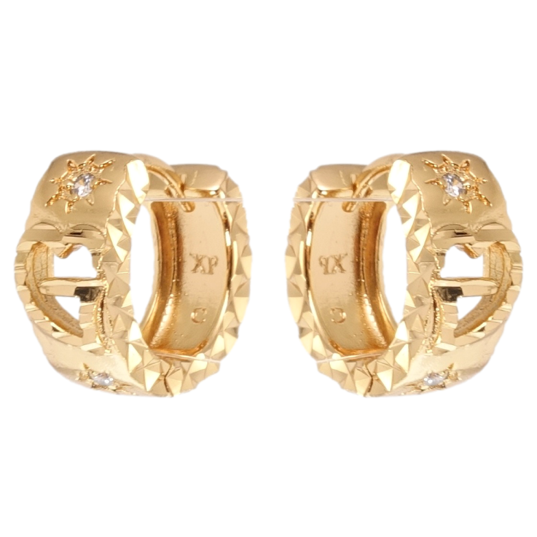 Серьги Xuping Позолота 18K колечки Узор сердце фото №1 Серьги Xuping Позолота 18K колечки Узор сердце фото №1