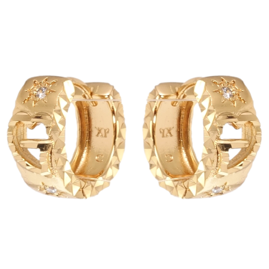 Серьги Xuping Позолота 18K колечки Узор сердце фото №1 Серьги Xuping Позолота 18K колечки Узор сердце фото №1