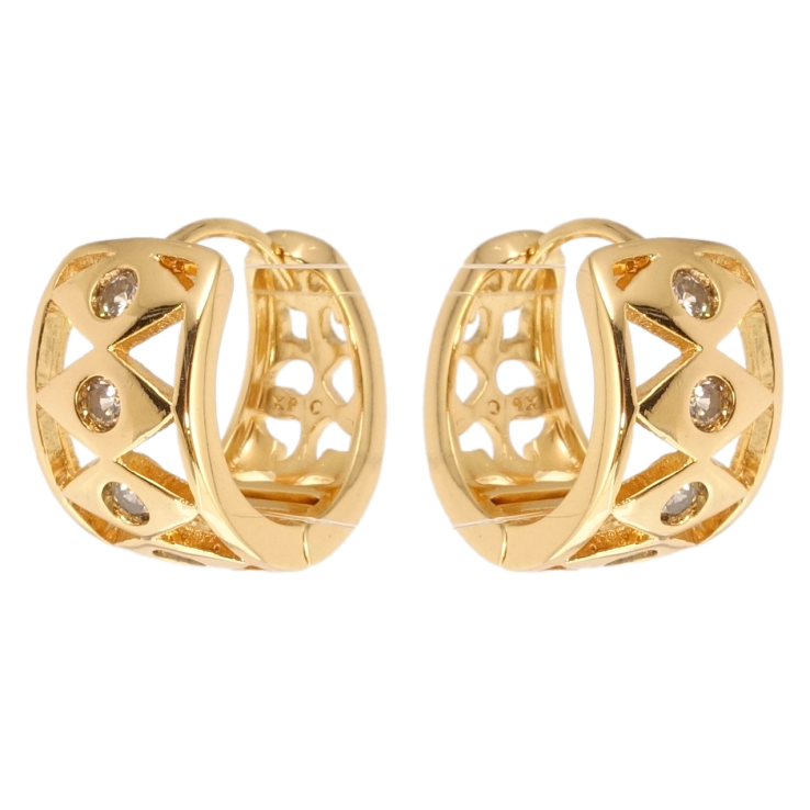 Сережки Xuping Позолота 18K колечка Орнамент із вставками цирконію фото №20 Сережки Xuping Позолота 18K колечка Орнамент із вставками цирконію фото №20