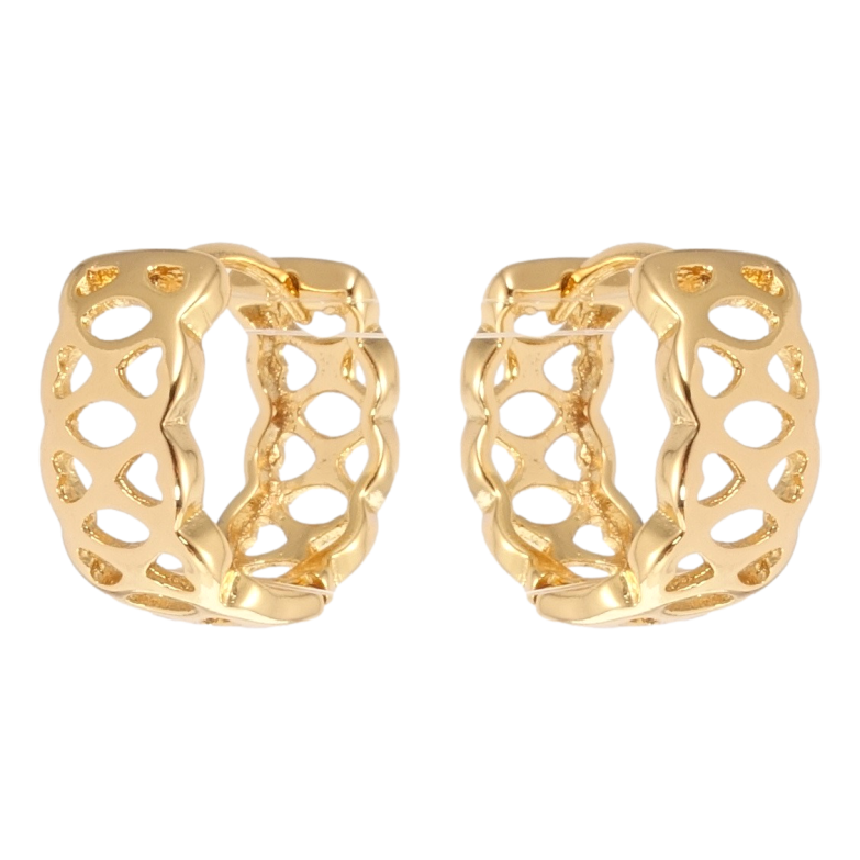 Серьги Xuping Позолота 18K колечки Резной орнамент фото №1