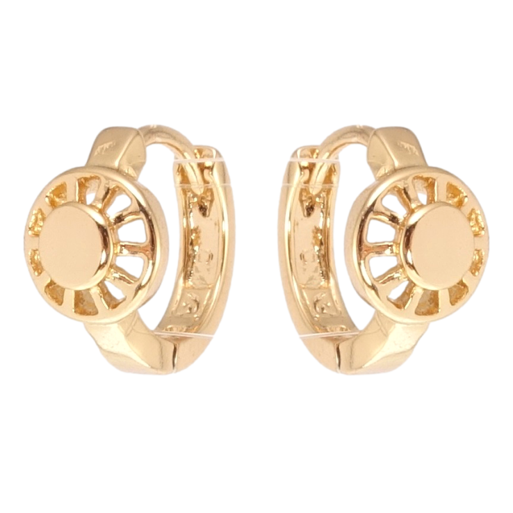 Серьги Xuping Позолота 18K колечки Резной орнамент фото №17