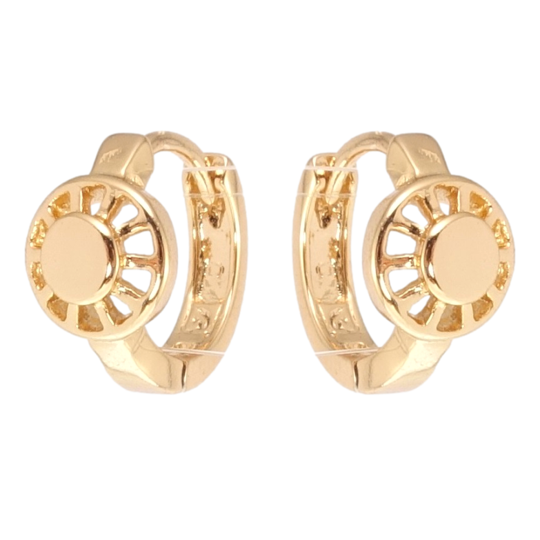 Серьги Xuping Позолота 18K колечки Резной орнамент фото №1