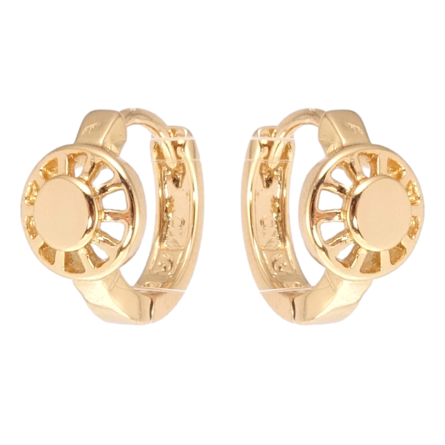 Серьги Xuping Позолота 18K колечки Резной орнамент фото №1