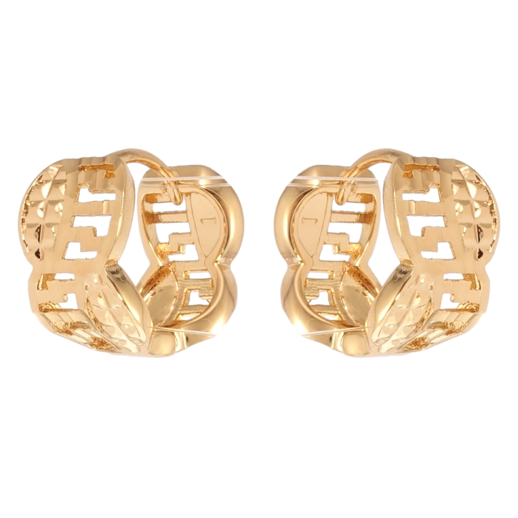 Сережки Xuping Позолота 18K колечка Різний орнамент фото №11 Сережки Xuping Позолота 18K колечка Різний орнамент фото №11