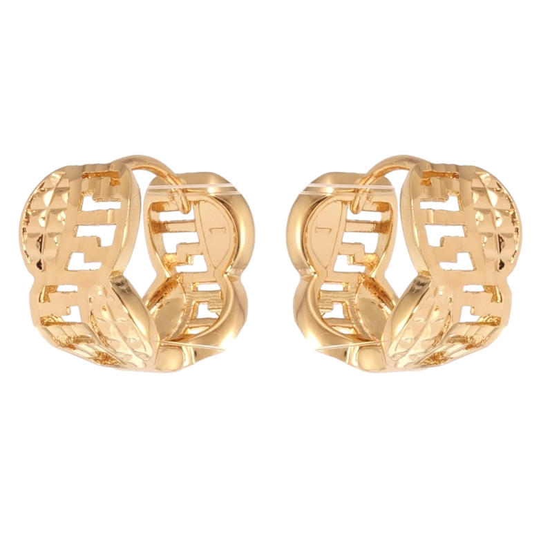 Сережки Xuping Позолота 18K колечка Різний орнамент фото №1 Сережки Xuping Позолота 18K колечка Різний орнамент фото №1