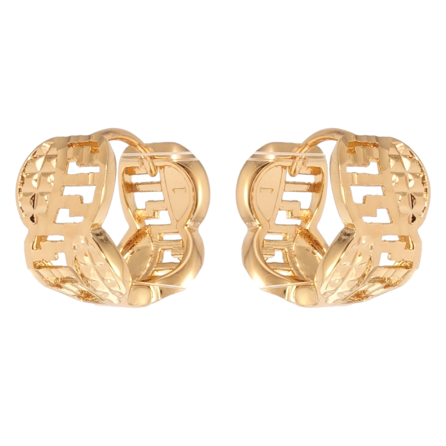 Сережки Xuping Позолота 18K колечка Різний орнамент фото №1 Сережки Xuping Позолота 18K колечка Різний орнамент фото №1