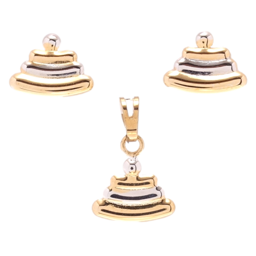 Набор Xuping Позолота + Родий Серьги Кулон Пирамидки фото №1