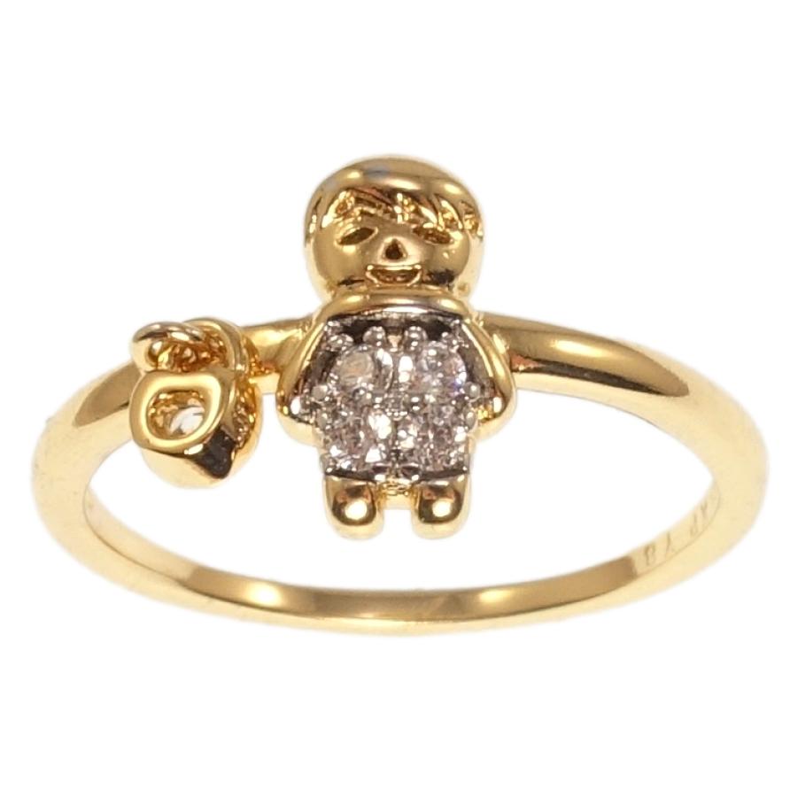 Кольцо Xuping Позолота 18K+Родий Человечек фото №1 Кольцо Xuping Позолота 18K+Родий Человечек фото №1