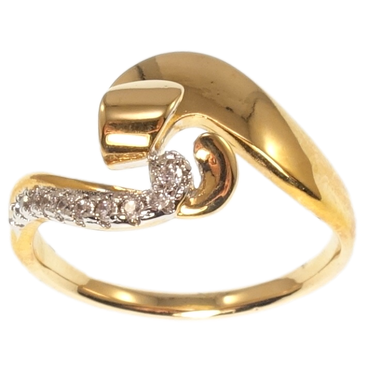 Кольцо Xuping Позолота 18K+Родий Спираль фото №10