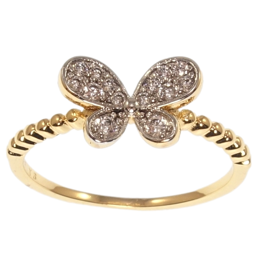 Кольцо Xuping Позолота 18K+Родий Бабочка фото №1 Кольцо Xuping Позолота 18K+Родий Бабочка фото №1