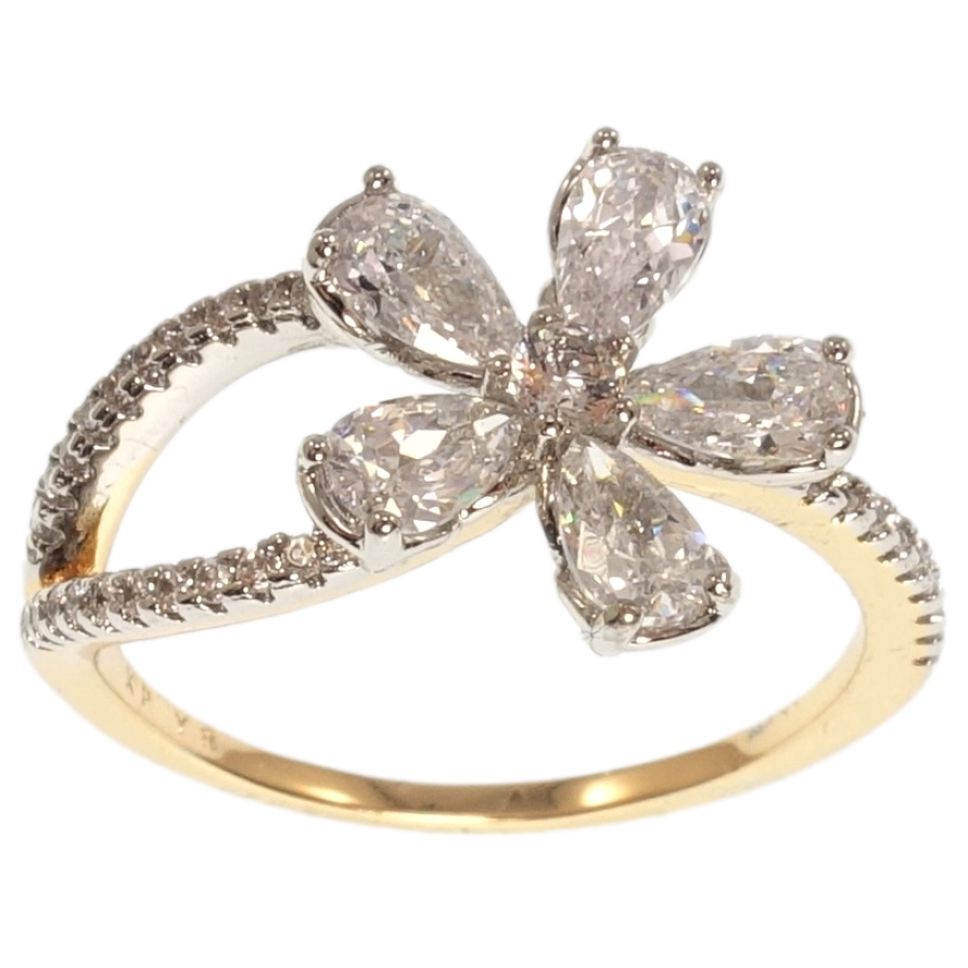 Кольцо Xuping Позолота 18K+Родий Кристальный цветок фото №1