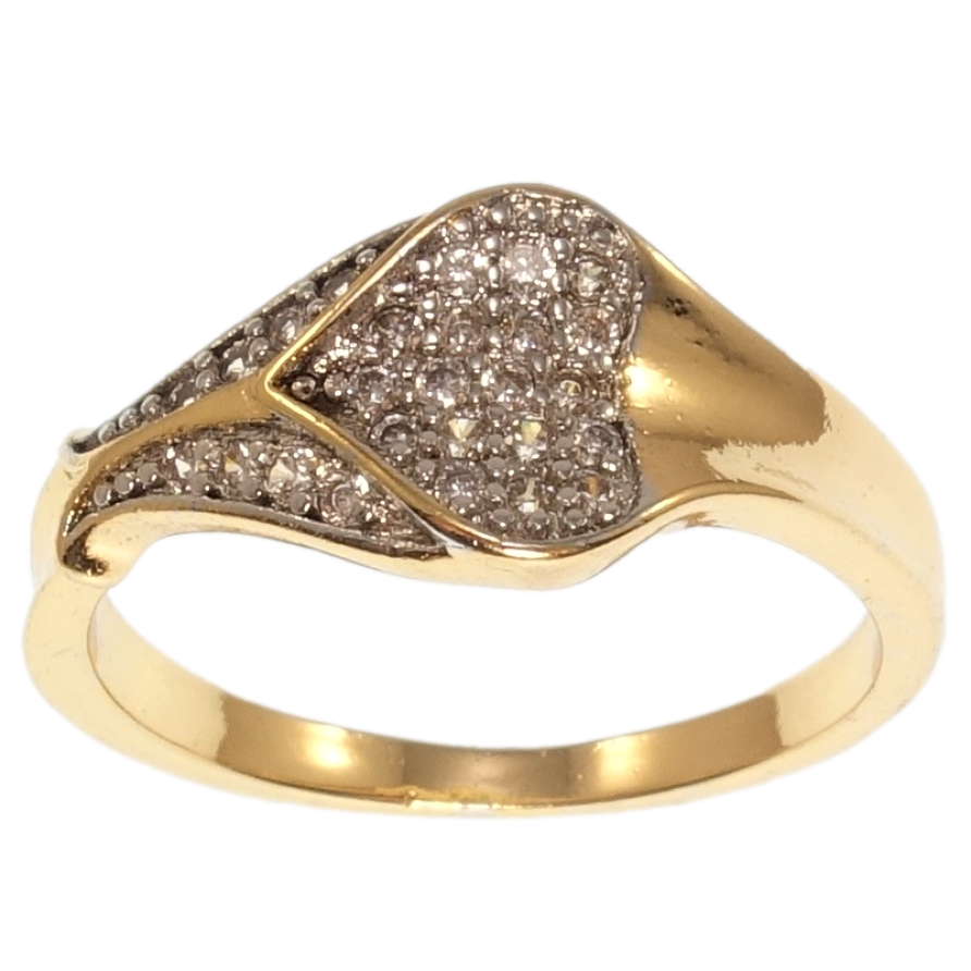 Кольцо Xuping Позолота 18K+Родий Сердце фото №1