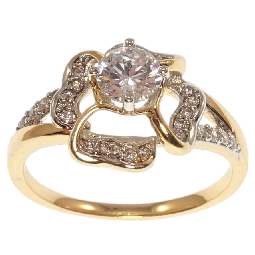 Кольцо Xuping Позолота 18K+Родий Цветок фото №1 Кольцо Xuping Позолота 18K+Родий Цветок фото №1