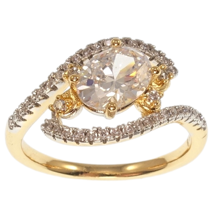 Кольцо Xuping Позолота 18K+Родий Кристальный глаз фото №16