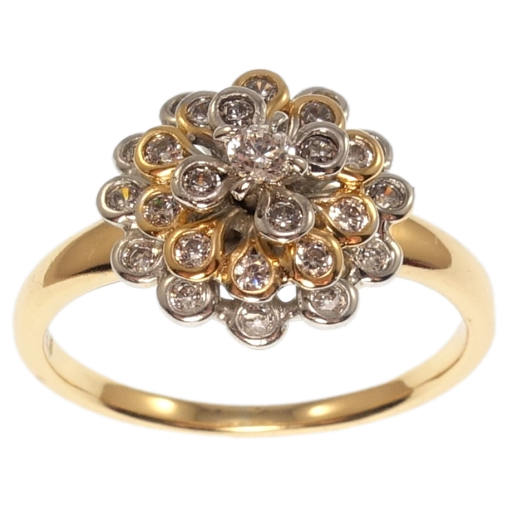 Кольцо Xuping Позолота 18K+Родий Цветок фото №9