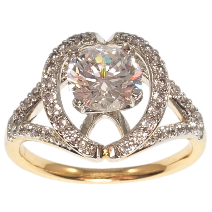 Кольцо Xuping Позолота 18K+Родий Кристальный блеск фото №17