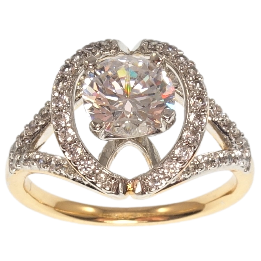 Кольцо Xuping Позолота 18K+Родий Кристальный блеск фото №1 Кольцо Xuping Позолота 18K+Родий Кристальный блеск фото №1